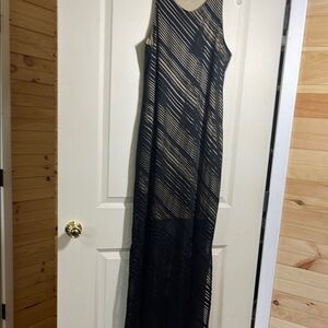 Apt. 9 Black and White Sleeveless Sheath Maxi Dress